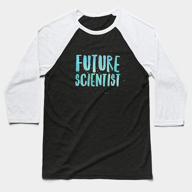 Future Scientist Blue Text Print Boys Baseball T-Shirt by AstroGearStore